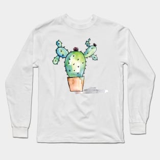 Watercolor Cactus Long Sleeve T-Shirt